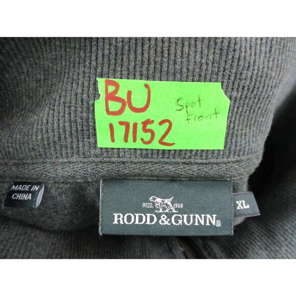 Rodd & Gunn Sweater Mens Extra Large XL Green Cotton 1/4 Zip Casual Pullover - Picture 12 of 13